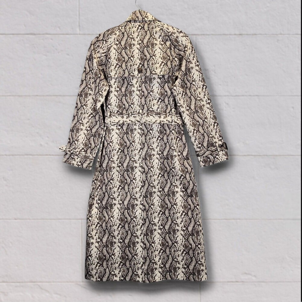 Rebecca Minkoff  Women’s  Animal  Trench Coat Belted Long Size Small New Snake - Picture 2 of 16